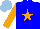 Silk - Blue, orange star, orange arms, light blue cap