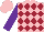 Silk - Pink and maroon diamonds, purple sleeves