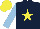 Silk - Dark blue, yellow star, light blue sleeves, yellow cap