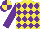 Silk - Yellow, purple diamonds, purple sleeves, purple and yellow quartered cap