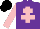 Silk - Purple, pink cross of lorraine and sleeves, black cap