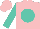Silk - Pink, pink h on turquoise ball, turquoise slvs