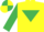 Silk - YELLOW, emerald green inverted triangle and sleeves, quartered cap