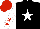 Silk - Black, white star, red star stripe on white sleeves, white star on red cap