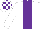 Silk - White, purple stripe, white and purple checked cap
