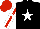 Silk - Black, white star, red stripe on white sleeves, white star on red cap