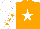 Silk - Orange, white star, white sleeves, orange stars, orange and white cap