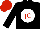 Silk - Black, red 'jc' on white ball, red cap