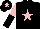 Silk - Black, pink star, pink and black halved sleeves, black cap, pink star