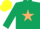 Silk - Dark Green, Beige star, Yellow cap