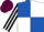 Silk - Royal Blue and White (quartered), Black and White striped sleeves, Maroon cap