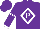 Silk - Purple, white diamond frame and 'p,' white diamond hoop and cuffs on slvs