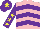 Silk - Pink, purple chevrons, purple sleeves, yellow stars, purple cap, yellow star