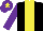 Silk - Black, yellow stripe, purple sleeves, purple cap, yellow star