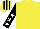 Silk - Yellow, black sleeves, white stars, yellow and black   striped cap