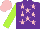 Silk - Purple, pink stars, lime sleeves, pink cap