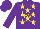 Silk - Purple, gold 'b/v', orange and yellow stars