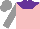 Silk - pink, purple yoke, grey sleeves and cap
