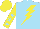 Silk - Sky blue, yellow lightning bolt, sky blue stars on yellow sleeves, yellow cap