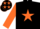 Silk - Black, orange star, sleeves and stars on cap