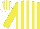 Silk - Yellow & white stripes, yellow sleeves, striped cap