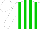 Silk - White, blue and green stripes, white cap