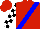 Silk - Red, blue sash, white and black blocks on slvs