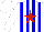Silk - White,red and blue stripes,red star