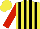Silk - Yellow and black stripes, red sleeves