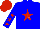 Silk - Blue, white 'jl' in red star, white 'jl', red stars on sleeves, red cap
