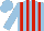 Silk - Light blue and red stripes, light blue cap