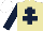 Silk - beige, dark blue cross of Lorraine and sleeves, white cap