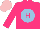 Silk - Bright pink, bright pink 'h' in light blue ball, bright pink sleeves, pink cap