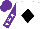 Silk - White, black diamond, white stars on purple sleeves, purple cap