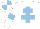 Silk - White, light blue cross of lorraine and armlets, quartered cap