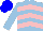 Silk - Light blue, pink chevrons, blue cap