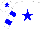 Silk - White body, big-blue star, white arms, big-blue hooped, white cap, big-blue star