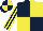 Silk - Dark blue and yellow quartered, striped sleeves, quartered cap