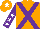 Silk - Orange, purple cross belts, purple sleeves, white stars, orange cap, white star