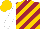 Silk - Maroon and gold diagonal stripes, white sleeves, gold cap