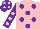 Silk - Pink, purple spots, purple sleeves, pink spots, purple cap, pink spots