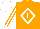 Silk - Orange, white 't' in diamond frame, white stripes and cuffs on  sleeves, white cap