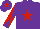 Silk - Purple, red star, diabolo on sleeves and star on cap