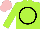Silk - Lime green, black circle, pink cap
