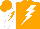 Silk - Orange, white lightning bolt, white sleeves orange lightning bolt