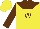 Silk - Yellow, brown 'w' and yoke, brown sleeves