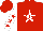 Silk - Red, 'os' in red on white star, white 'star racing', white sleeves with red stars