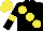 Silk - Black, large yellow spots, yellow armlet, yellow cap