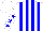 Silk - White and blue stripes, blue stars on sleeves