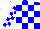 Silk - Blue, white blocks, white blocks on sleeves, white cap